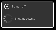 power off screen message